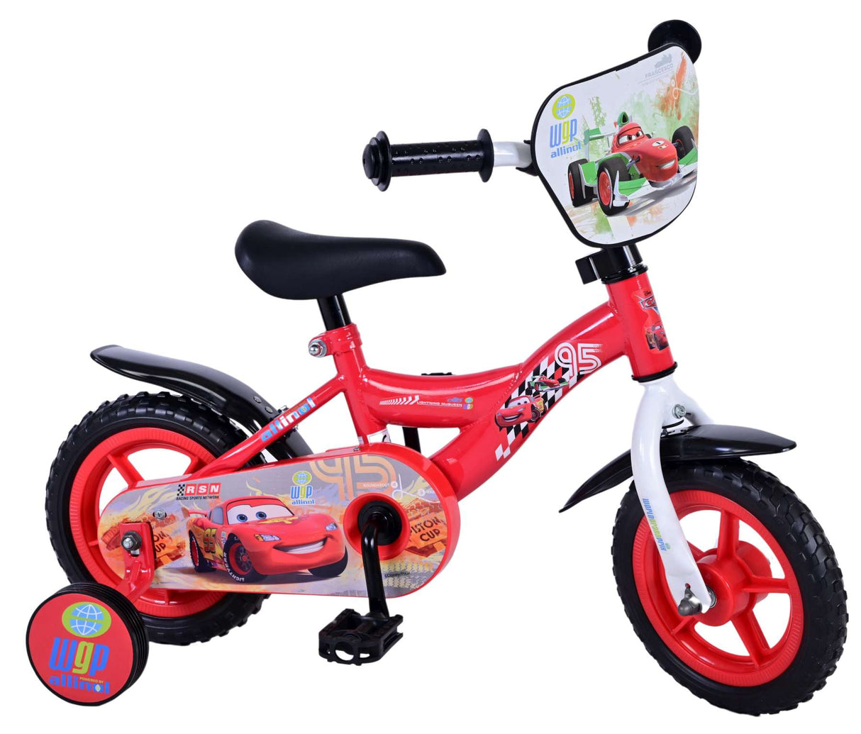 Disney Cars Kinderfiets - Jongens 10 inch - Rood - Doortrapper