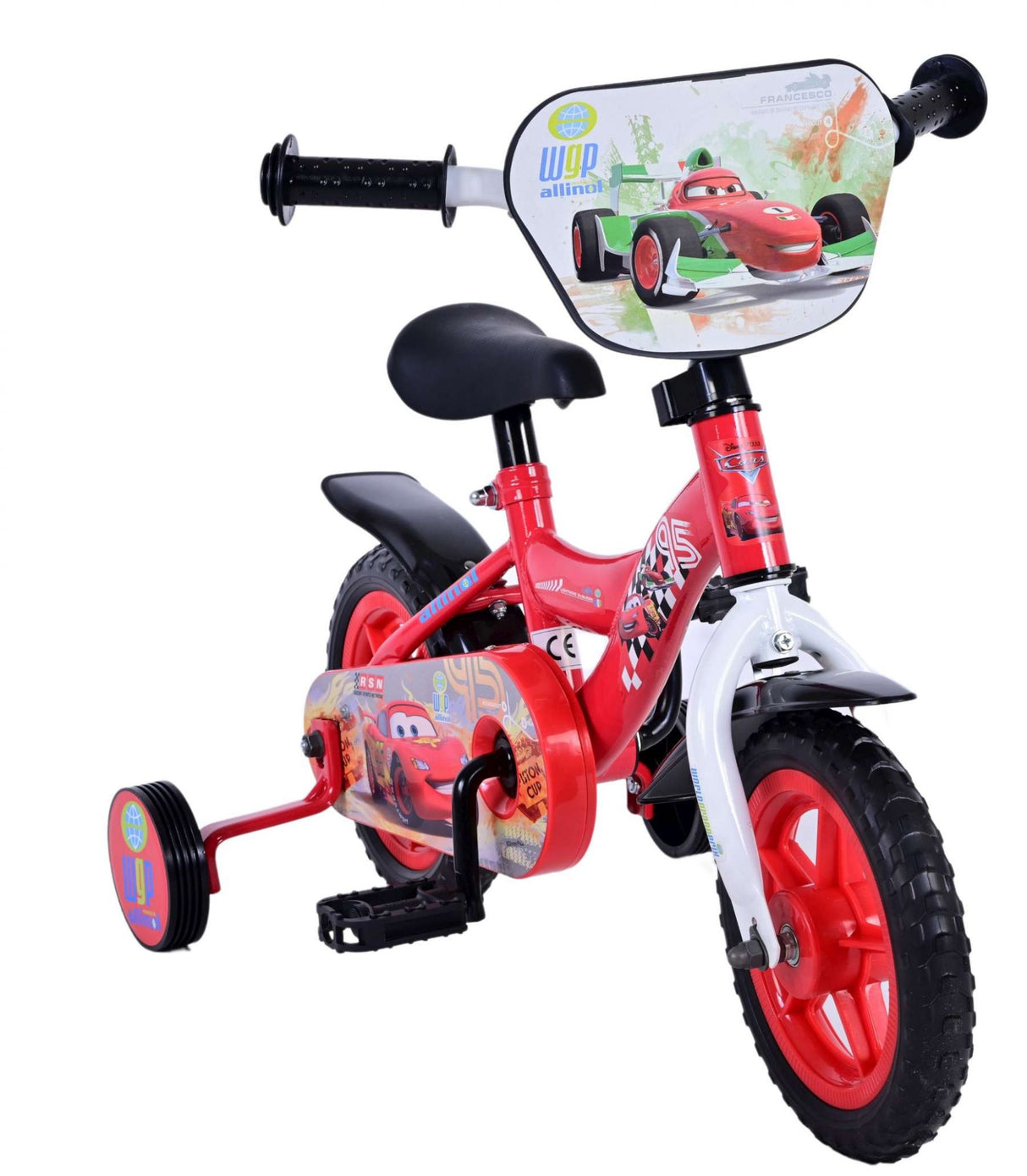 Disney Cars Kinderfiets - Jongens 10 inch - Rood - Doortrapper