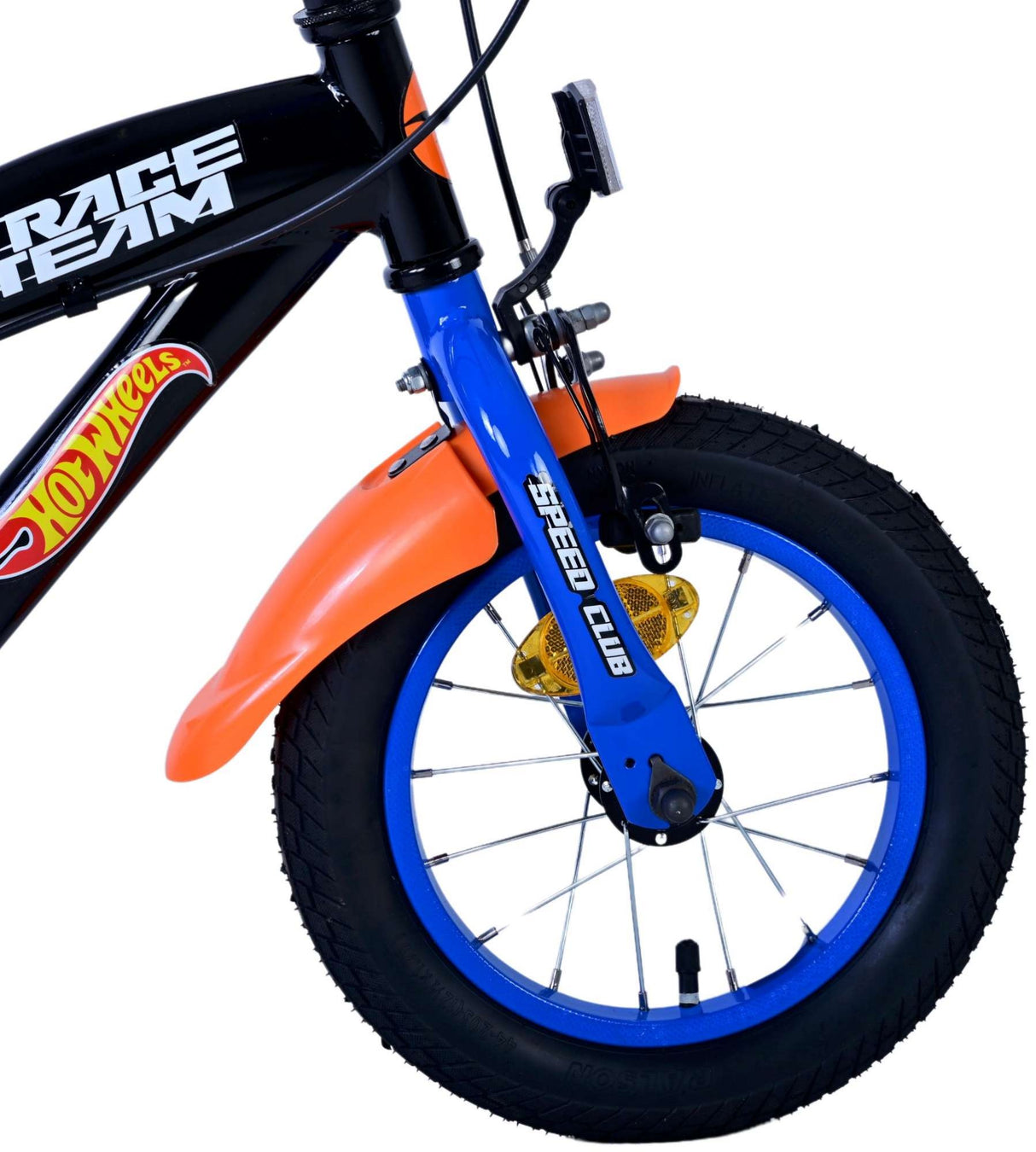 Hot Wheels Kinderfiets - Jongens 12 inch - Zwart Oranje Blauw - Twee handremmen