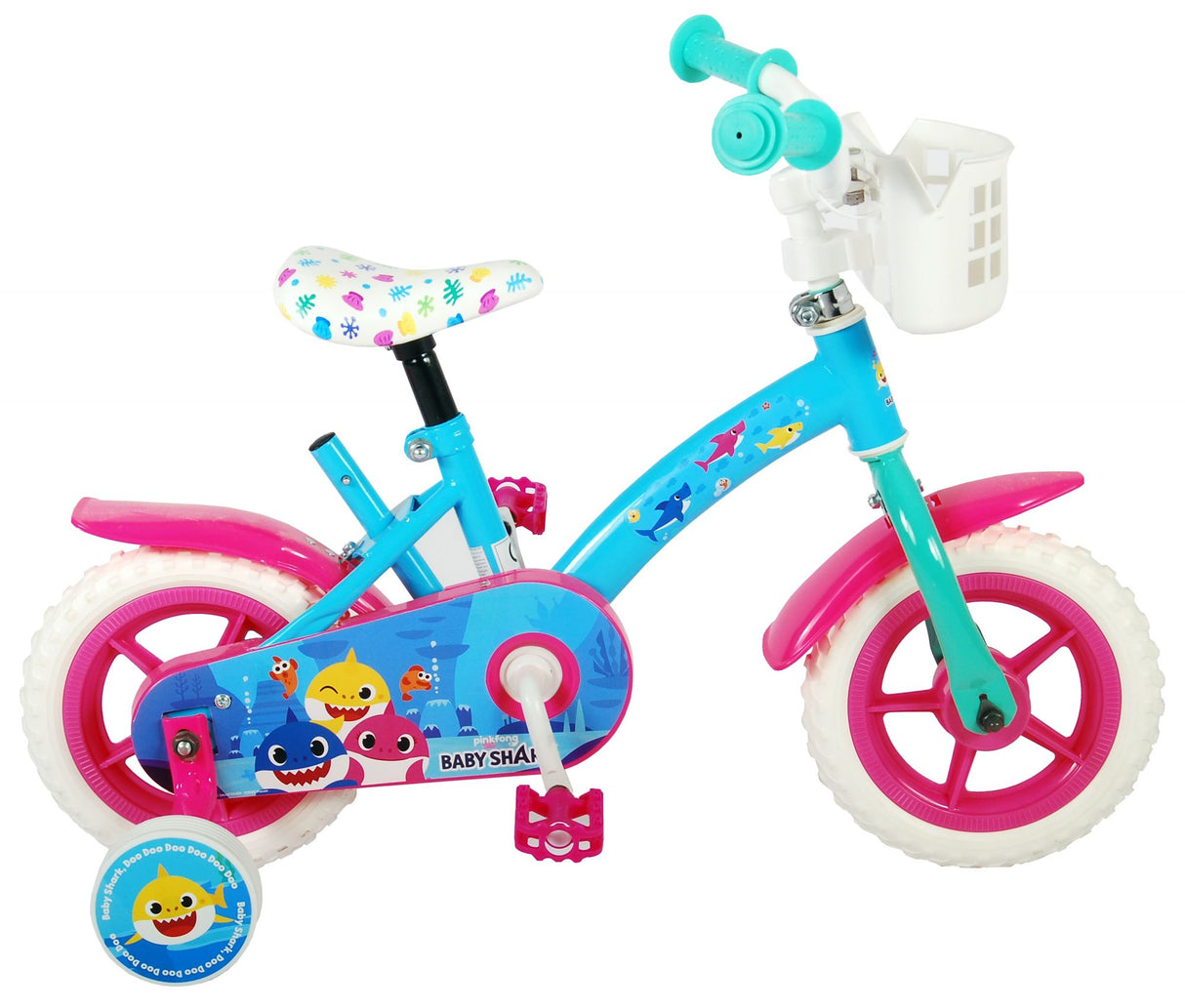 Ocean Kinderfiets - Meisjes - 10 inch - Roze Blauw - Doortrapper