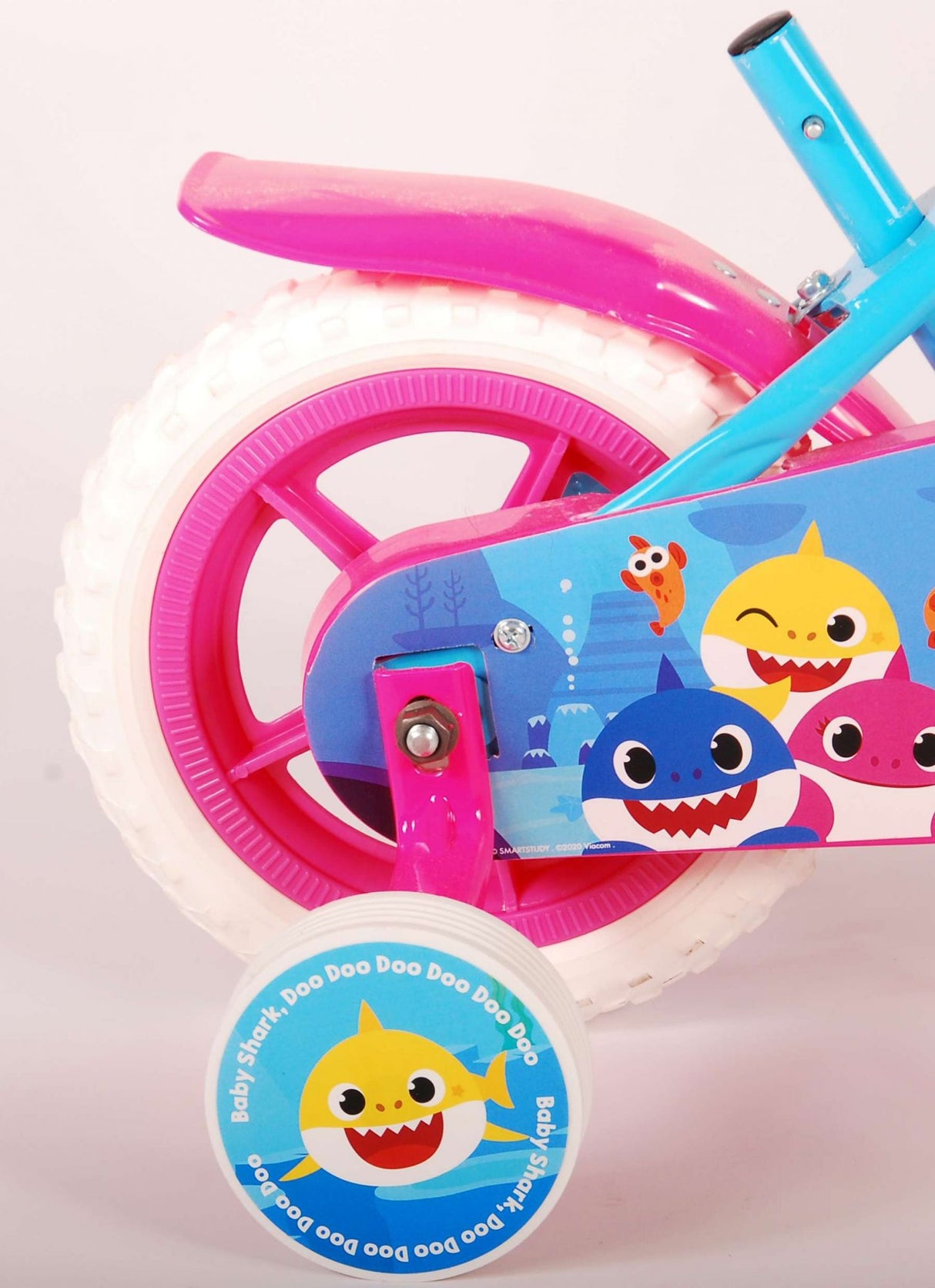 Ocean Kinderfiets - Meisjes - 10 inch - Roze Blauw - Doortrapper