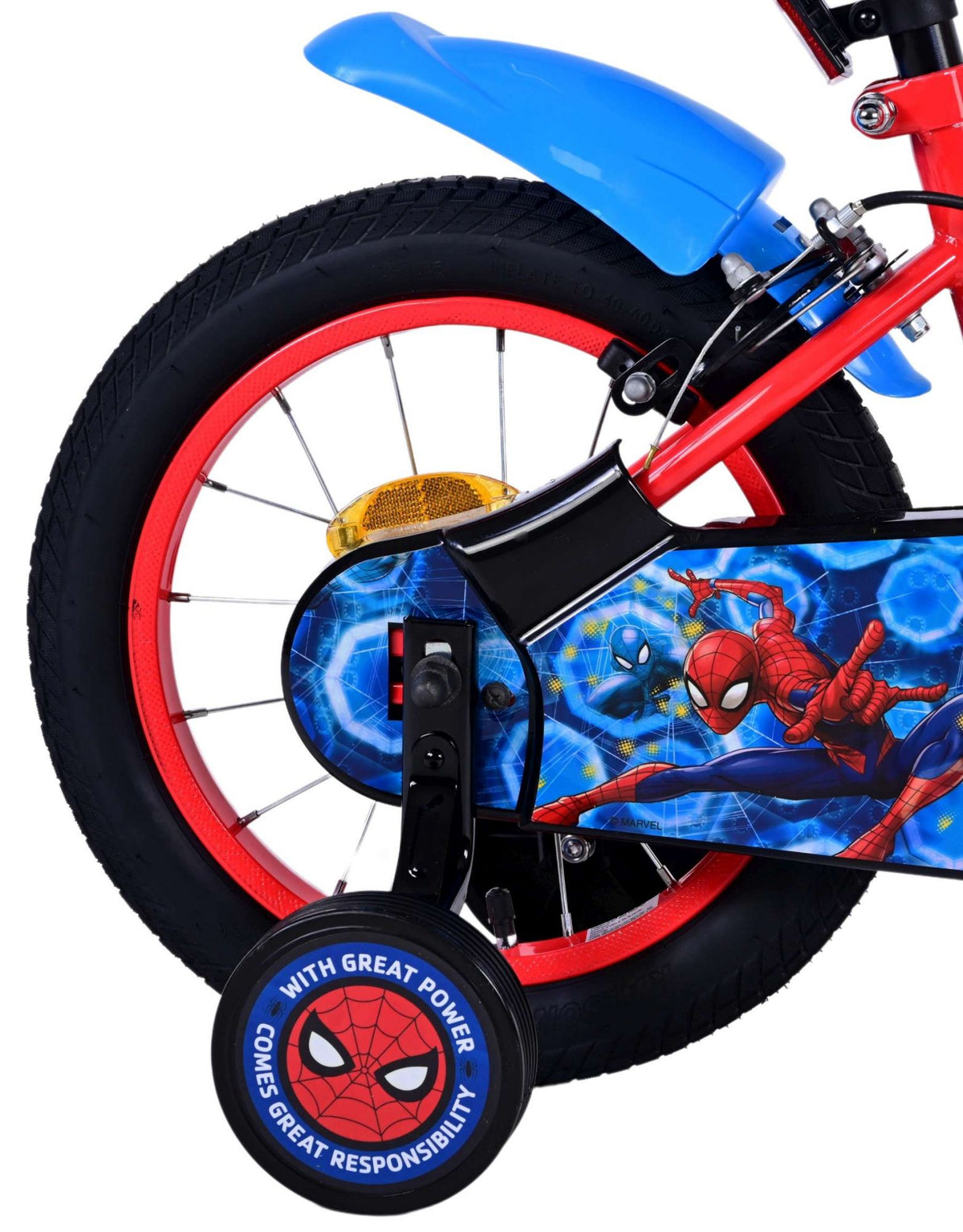 Spider Man Jongens fiets 14 inch Blauw-Rood Twee handremmen