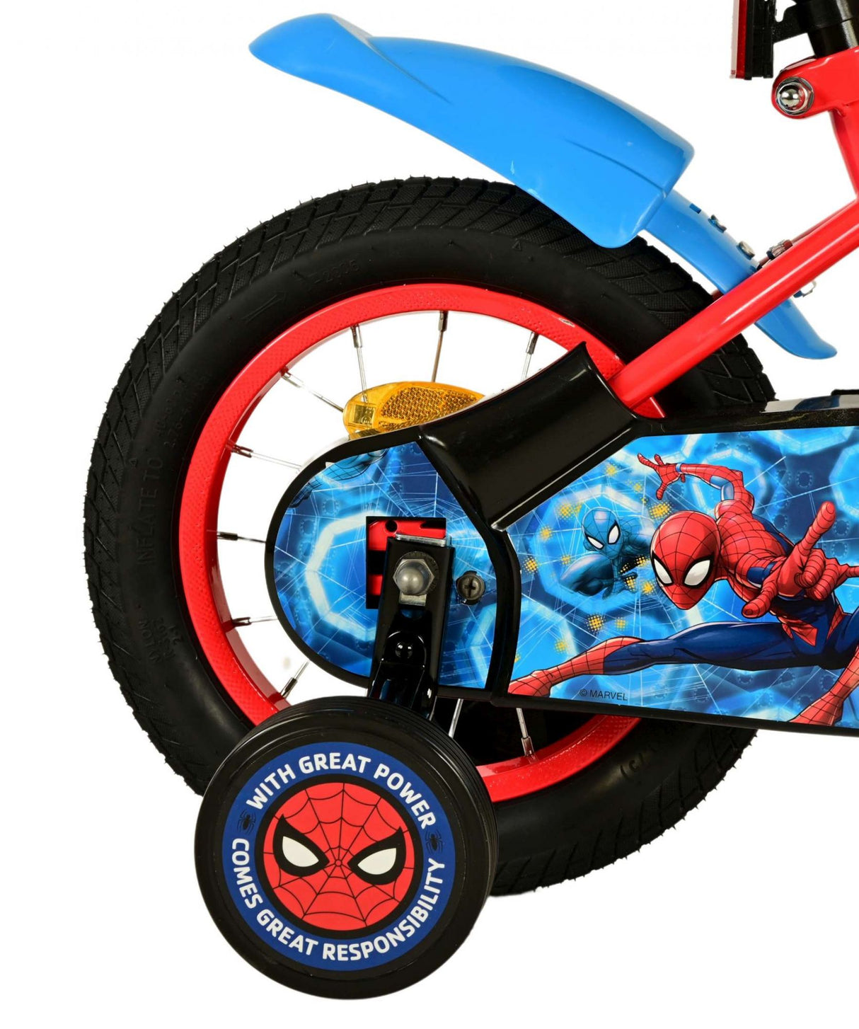 Spider Man Kinderfiets Jongens 12 inch Blauw-Rood
