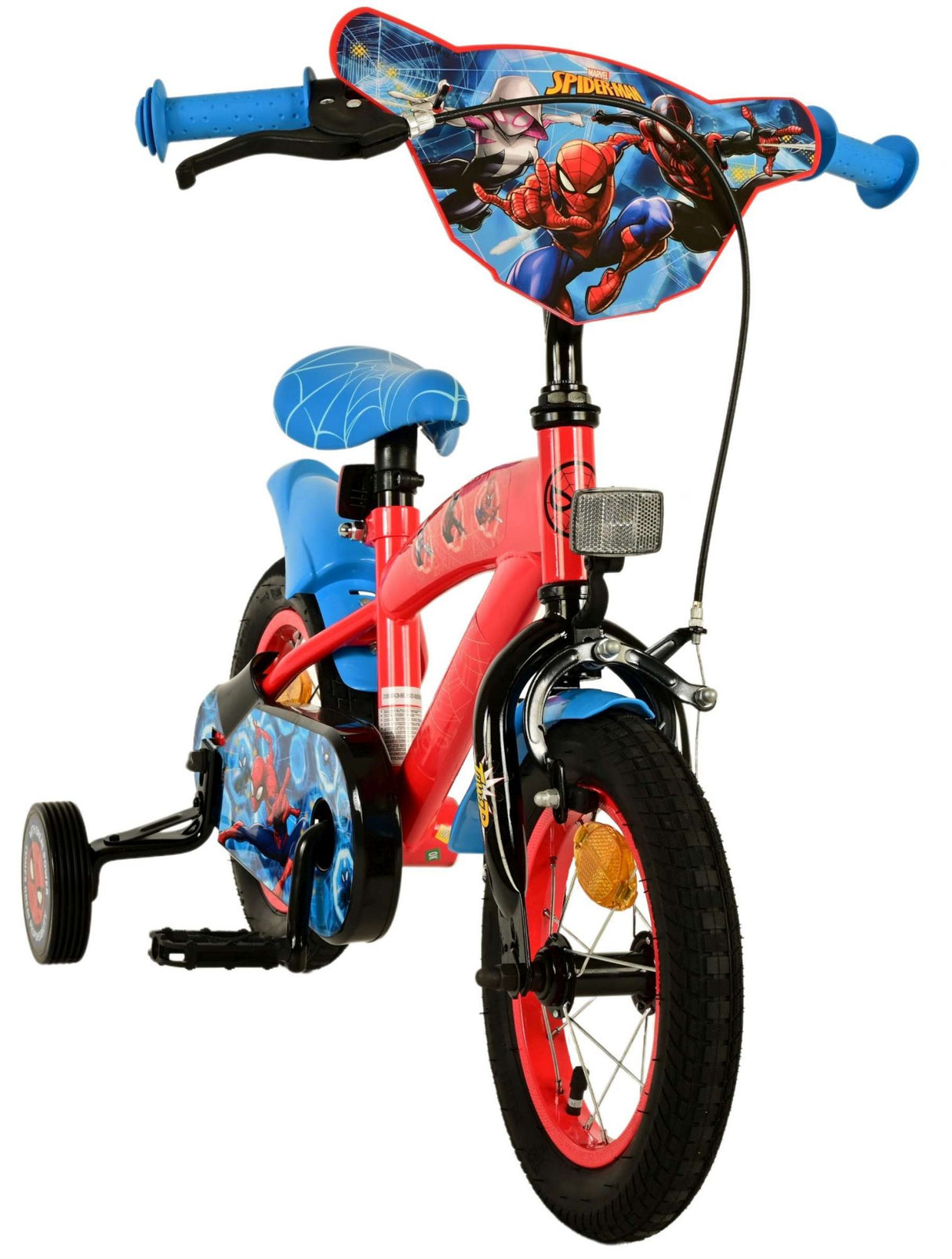 Spider Man Kinderfiets Jongens 12 inch Blauw-Rood