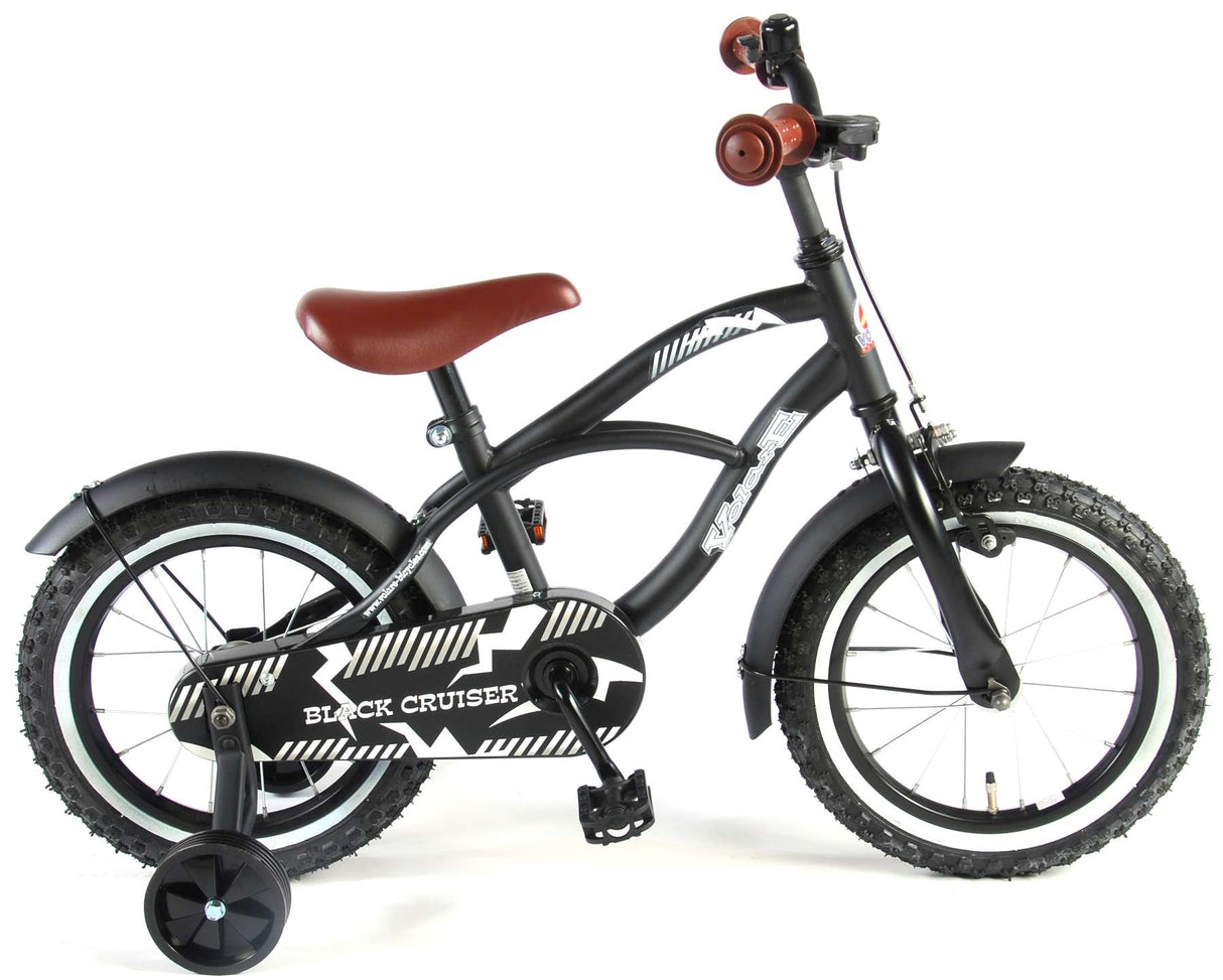 Volare Black Cruiser Kinderfiets Jongens fiets 14 inch Zwart