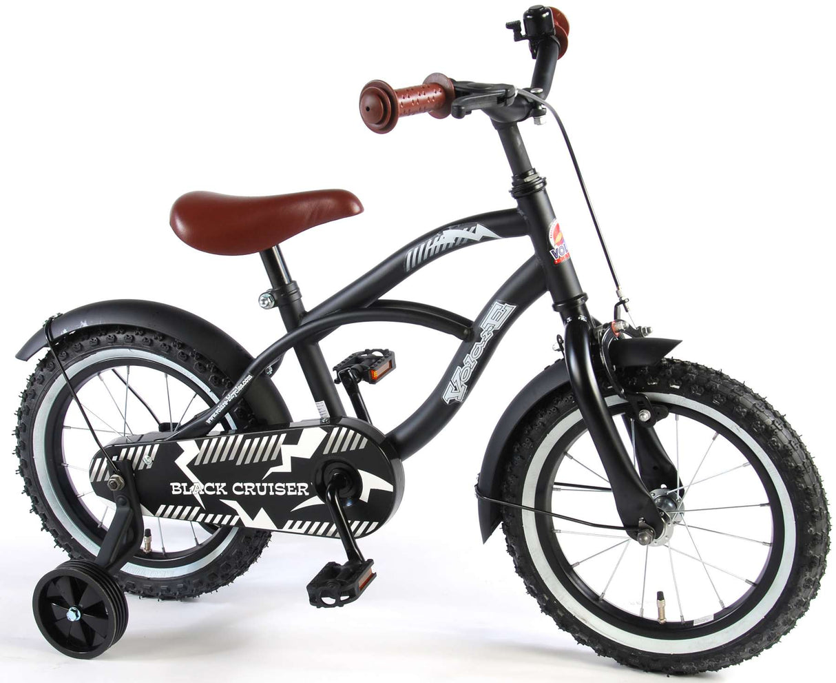 Volare Black Cruiser Kinderfiets Jongens fiets 14 inch Zwart