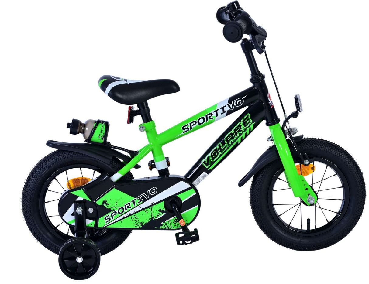 Volare Sportivo Kinderfiets - Jongens 12 inch - Groen Zwart