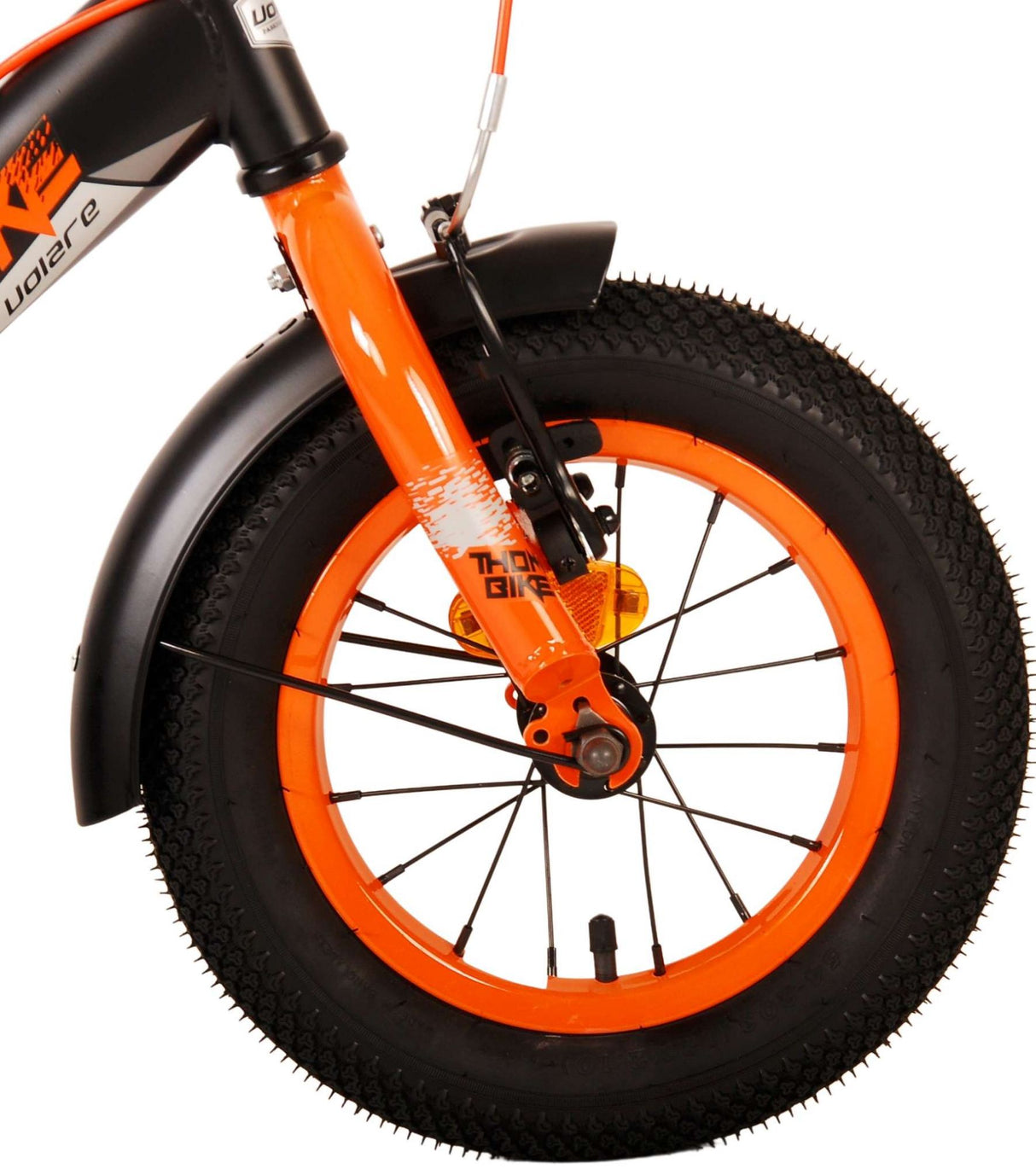 Volare Thombike Kinderfiets - Jongens 12 inch - Zwart Oranje - Twee Handremmen