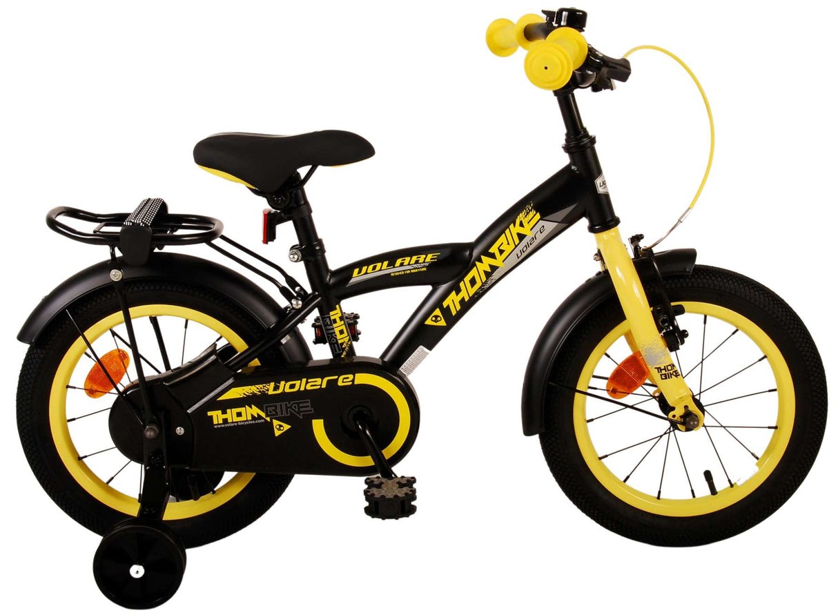 Volare Thombike Kinderfiets Jongens fiets Zwart Geel 14 inch