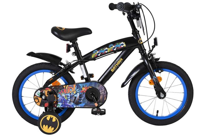 Batman Kinderfiets - Jongens fiets 14 inch - Zwart - Twee handremmen