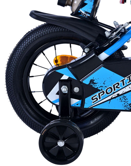 Volare Sportivo Kinderfiets - Jongens 12 inch - Blauw Zwart - Twee Handremmen