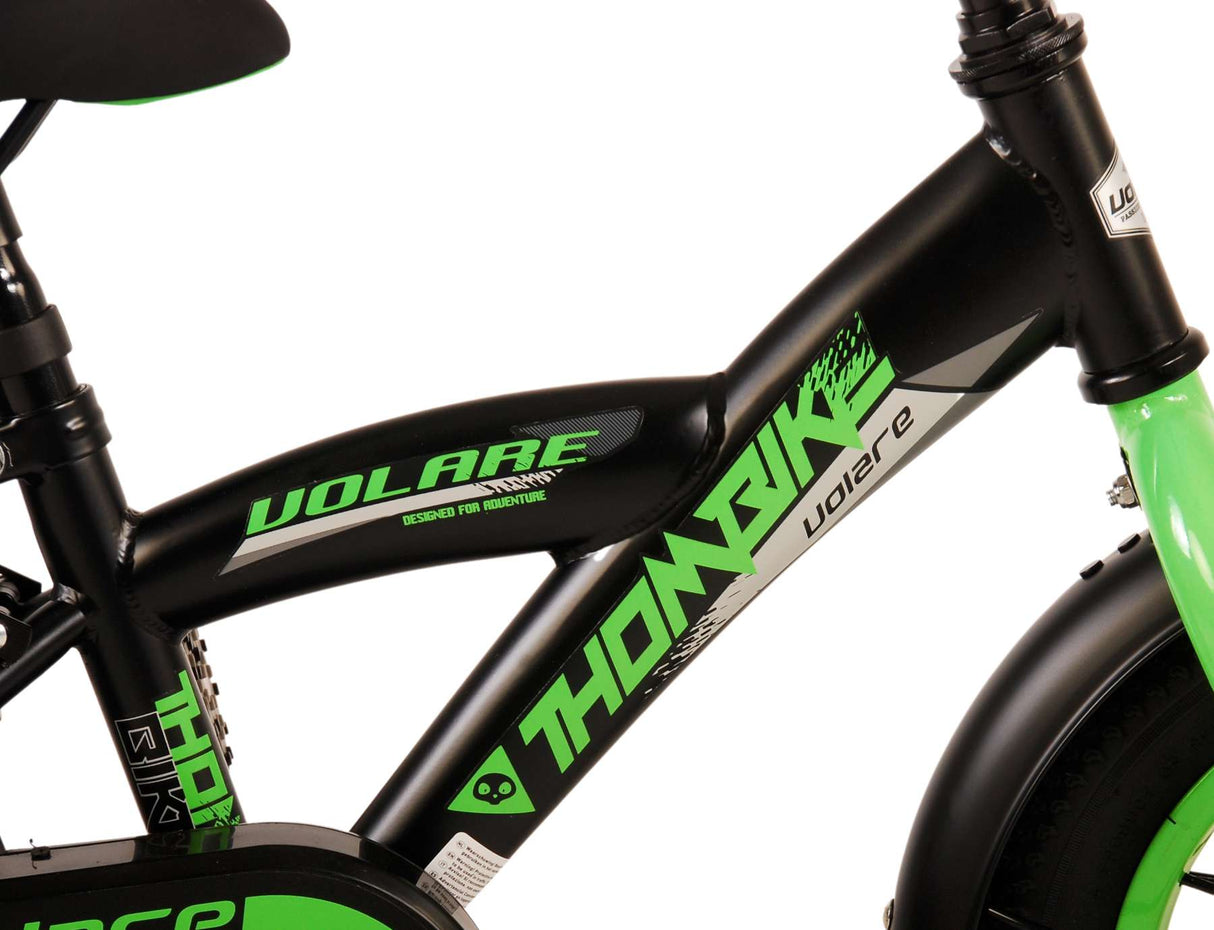 Volare Thombike Kinderfiets - Jongens 12 inch - Zwart Groen